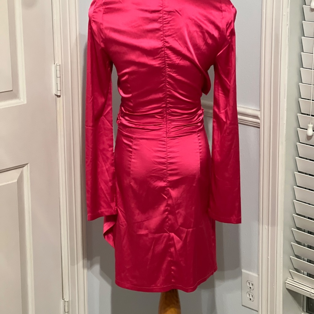 Boutique Silk Barbie Pink Dress - Picture 5 of 5